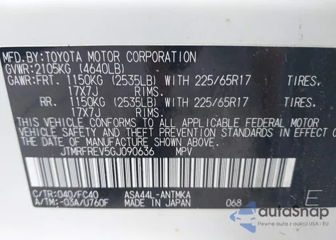 2016 Toyota Rav4 Xle from USA, damaged, VIN JTMRFREV5GJ090636